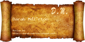 Darab Márton névjegykártya